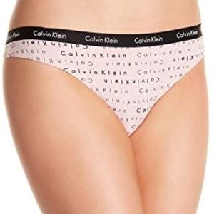 NWT Calvin Klein Carousel Logo Cotton Thong Pack-2